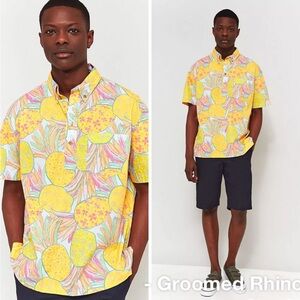 Chubbies The Nutter Pineapple Hawaiian Short Sleeve Shirt Size L